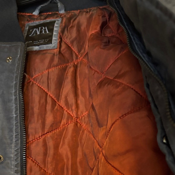 Zara Navy Bomber Jacket - Picture 10 of 12